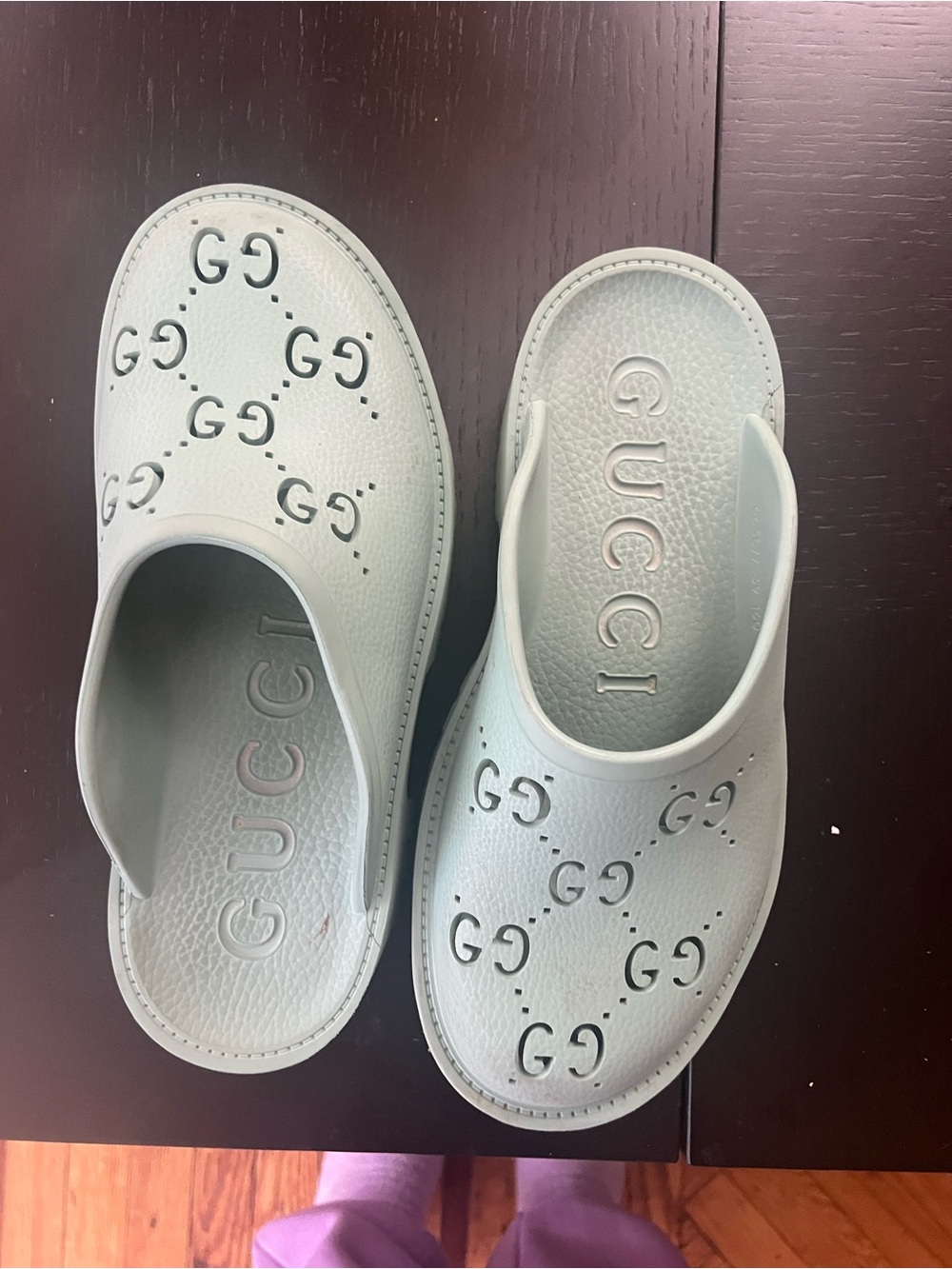 Gucci green GG Slip-On Clogs